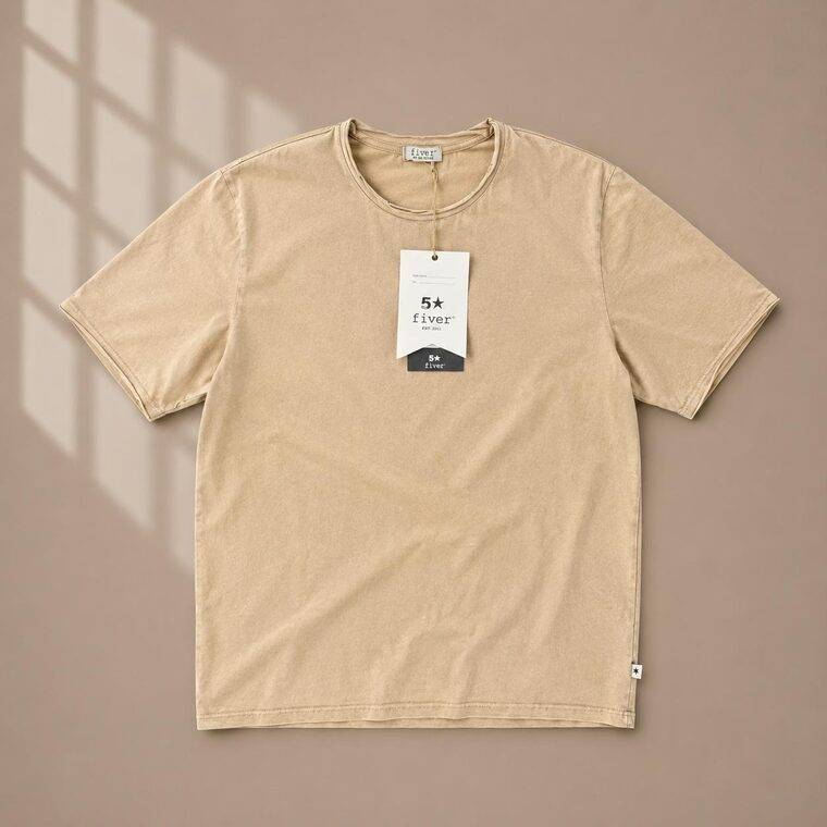 TSHIRT RAW CUT MARBLED WASH