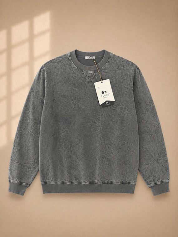 SWEATSHIRT VELVET MARBLED WASH