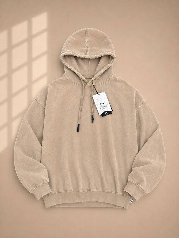 SWEATSHIRT HOODIE VELVET MARBLED WASH