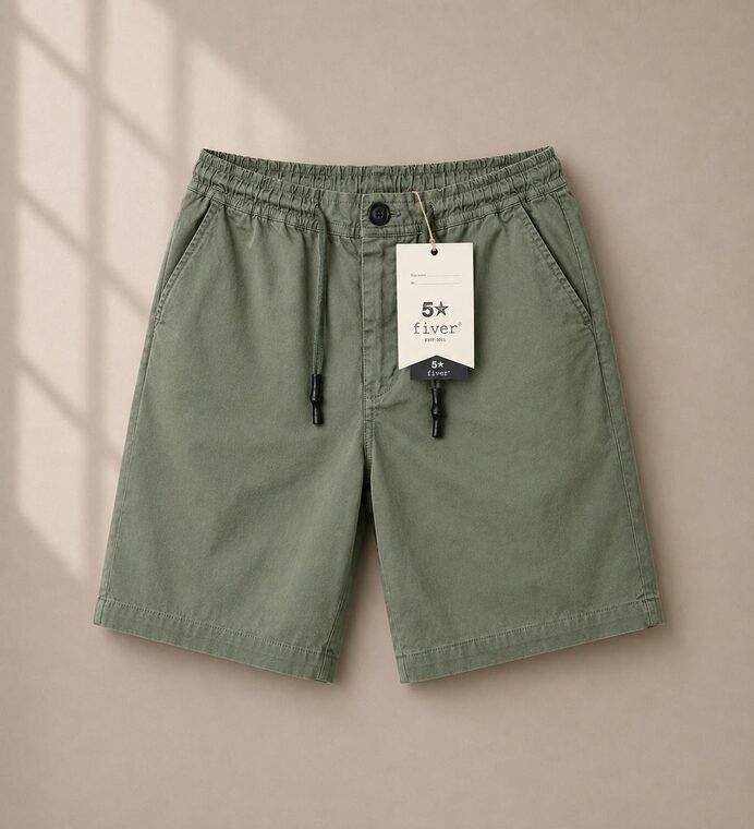 SHORT WITH COULISSE GARMENT DYED