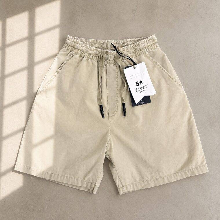 SHORT VELVET WITH COULISSE MARBLED WASH