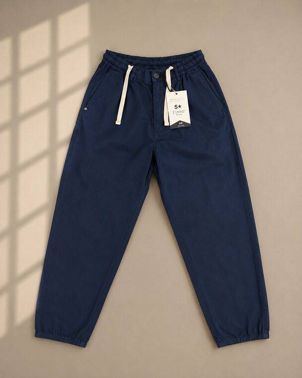 PANT WITH COULISSE GARMENT DYED