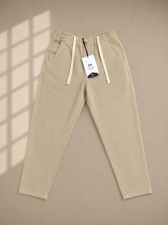PANT WITH COULISSE GARMENT DYED