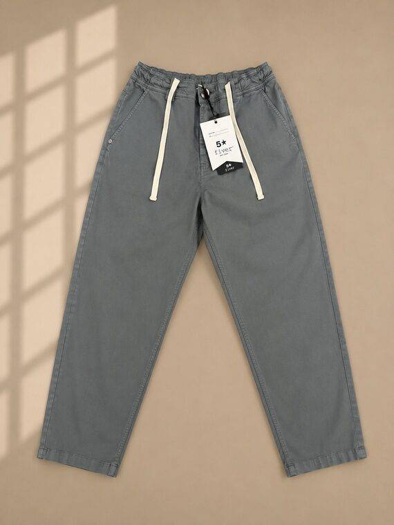 PANT WITH COULISSE GARMENT DYED