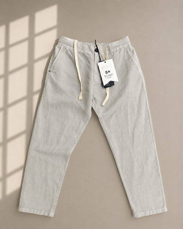 PANT WITH COULISSE GARMENT DYED