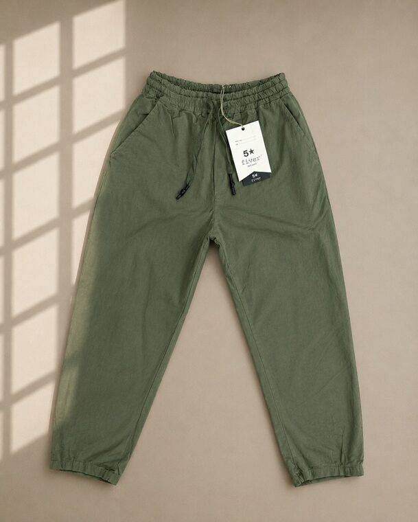 PANT WITH COULISSE GARMENT DYED